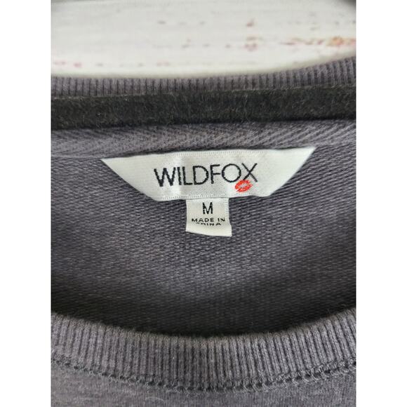 Wild Fox Sweatshirt M Womens Grey Crew Neck Rainbow Long Sleeve Pullover - Picture 5 of 7
